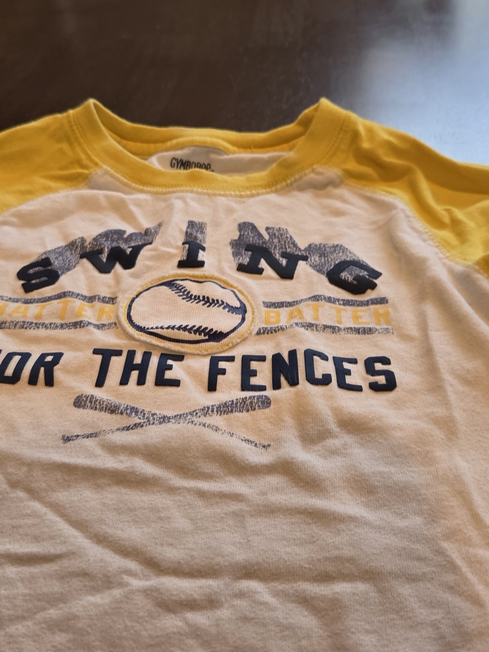 Gymboree Yellow & White 'Swing for the Fences' Baseball Raglan Tee